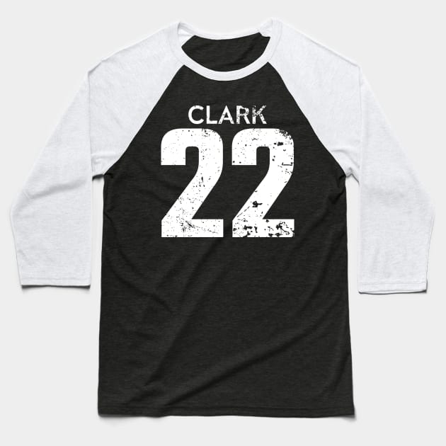Caitlin Clark White Distressed Jersey Number 22 Baseball T-Shirt by itsMePopoi